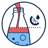 A logo of a bottle with liquid and a lemon

AI-generated content may be incorrect.
